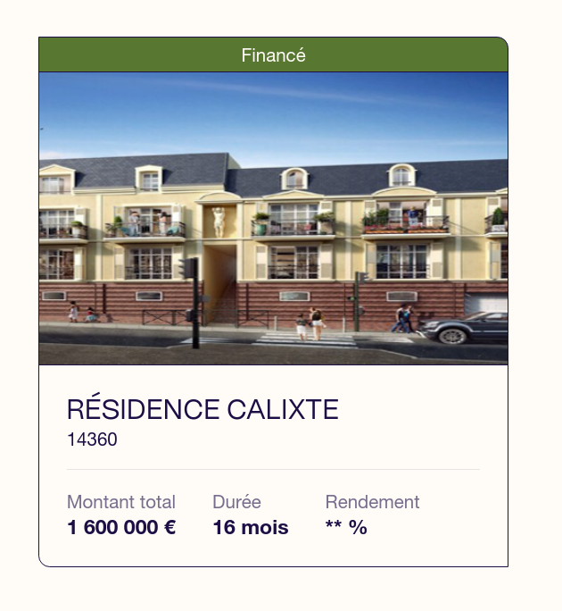 1er défaut sur la plateforme FundImmo sur le projet : Résidence Calixte