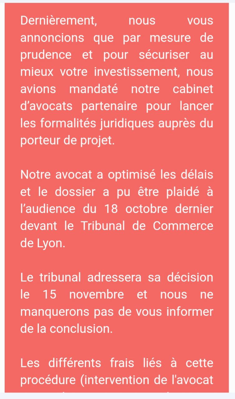 Actualité du projet crowdfunding La Première Brique Barberousse