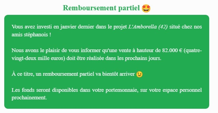Actualité du projet crowdfunding La Première Brique - L'Amborella