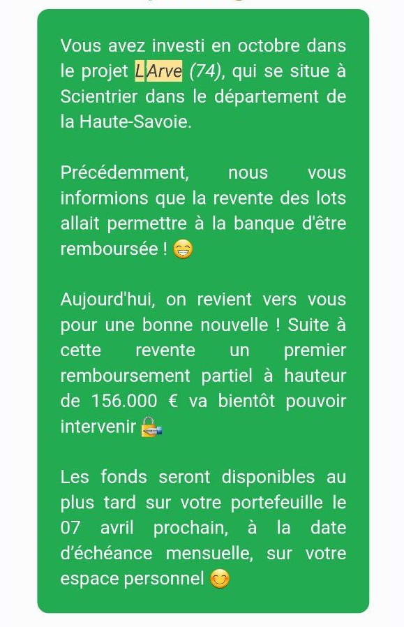 Actualité du projet crowdfunding La Première Brique L'Arve