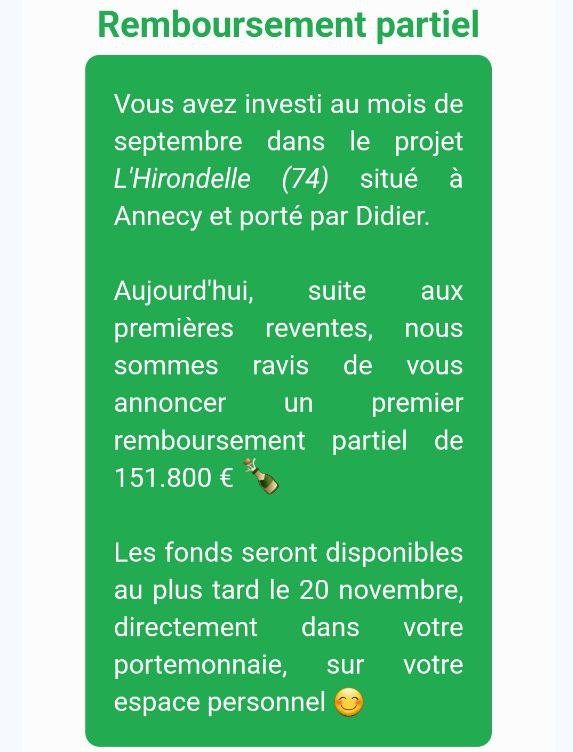 Actualité du projet crowdfunding La Première Brique L'Hirondelle