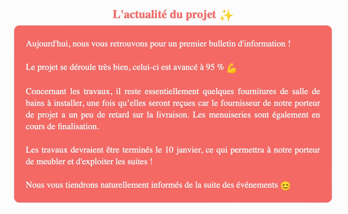 Actualité du projet crowdfunding La Première Brique L'Opéra