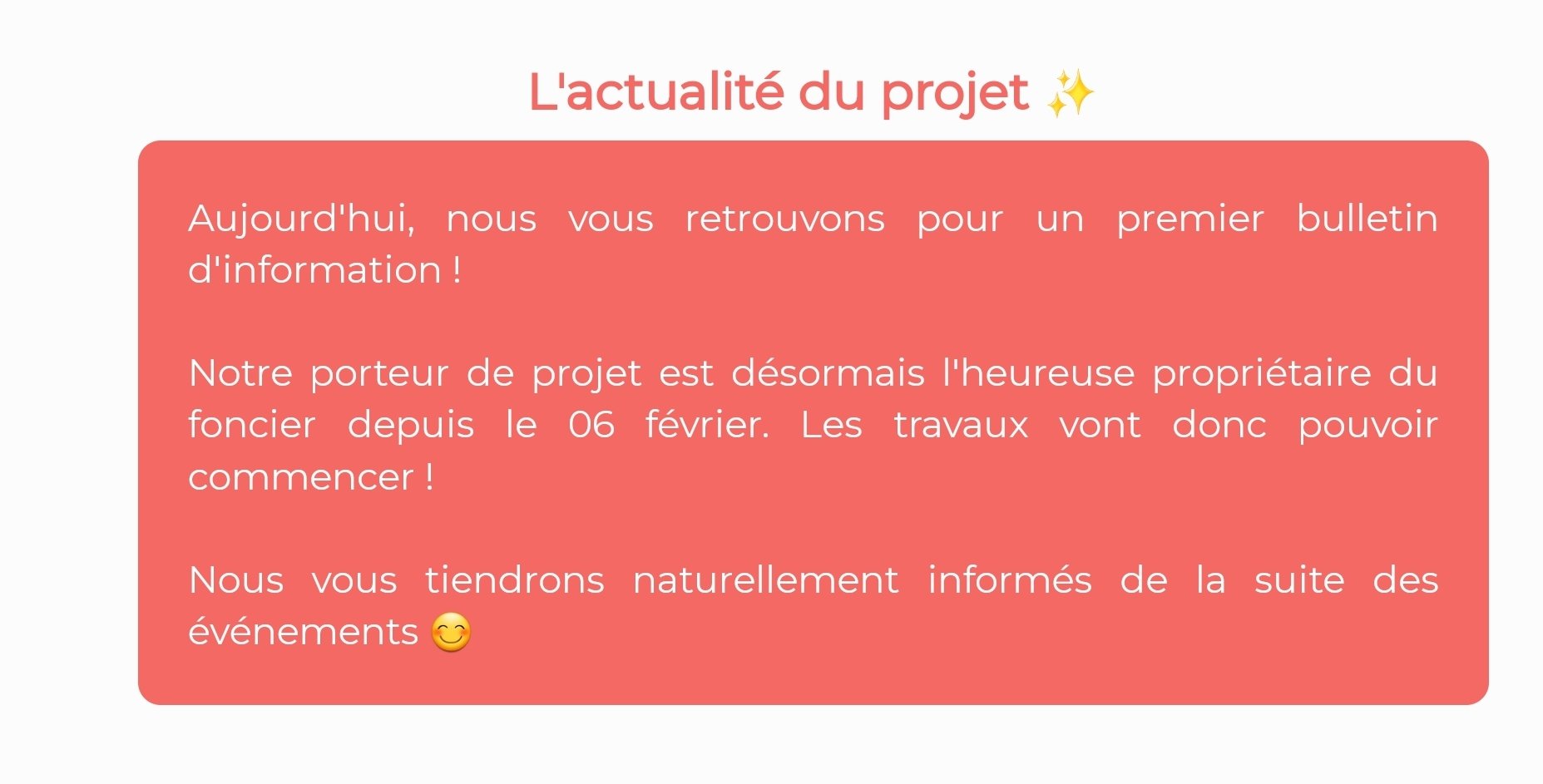 Actualité du projet crowdfunding La Première Brique - La Biscotte