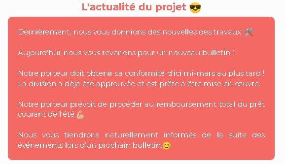 Actualité du projet crowdfunding La Première Brique - La Martinoise