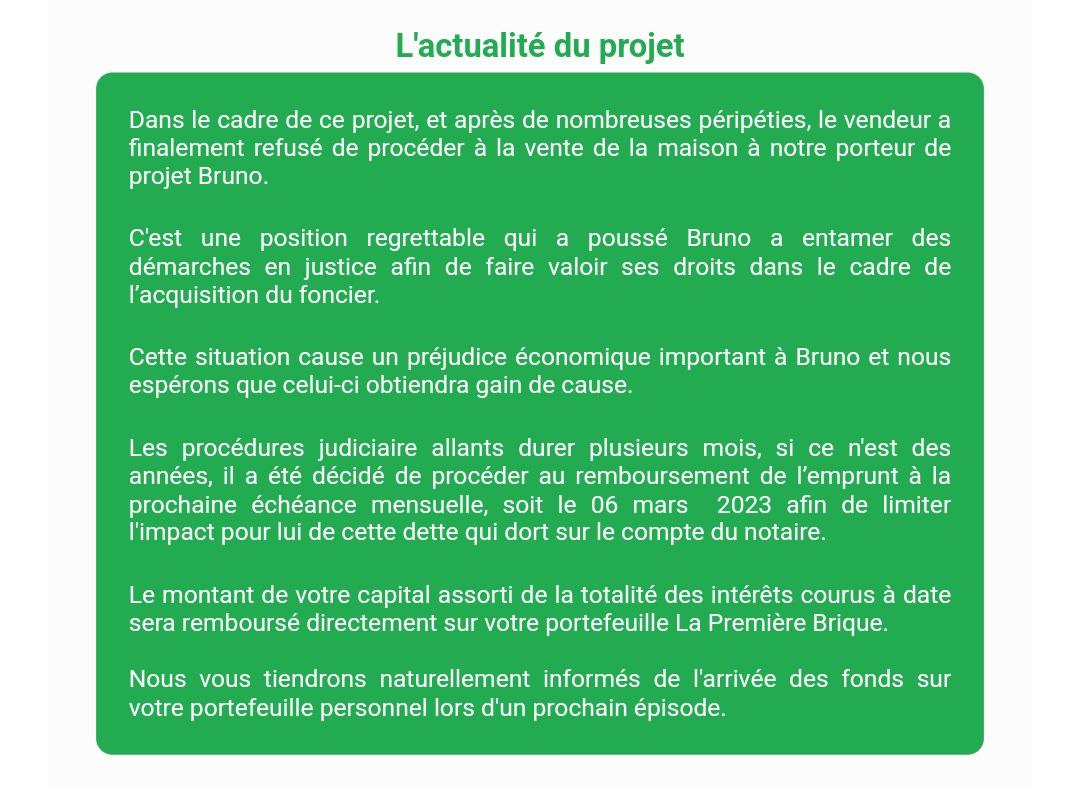 Actualité du projet crowdfunding La Première Brique Le Basch