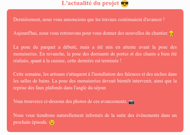 Actualité du projet crowdfunding La Première Brique - Le Mondrian