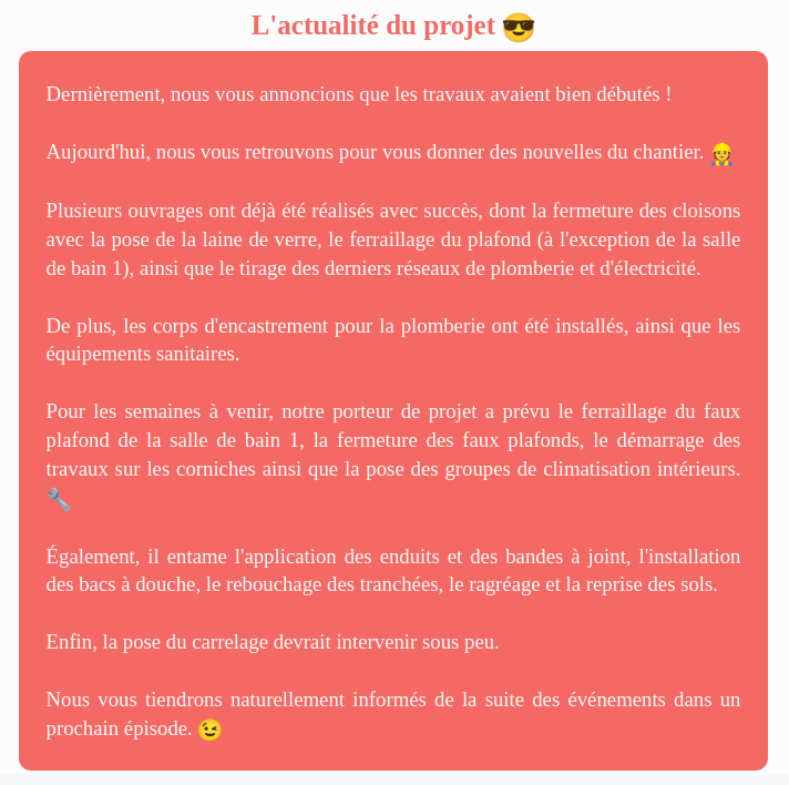 Actualité du projet crowdfunding La Première Brique - Le Mondrian