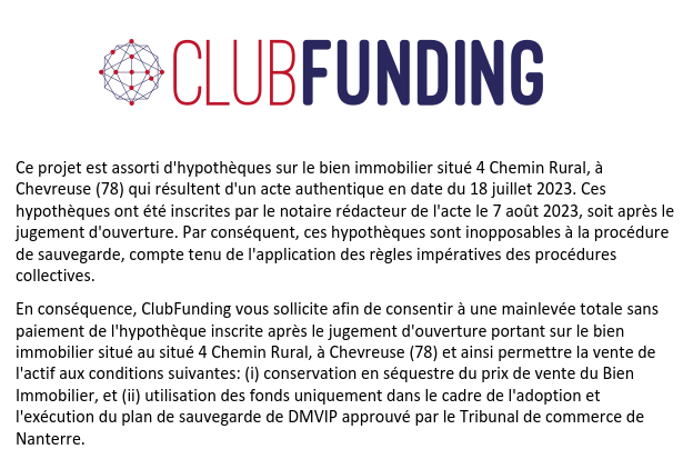 Info #crowdfunding - Projet Clubfunding - La vallée de Chevreuse - 1 000 000€ - collecté le 06/07/23
