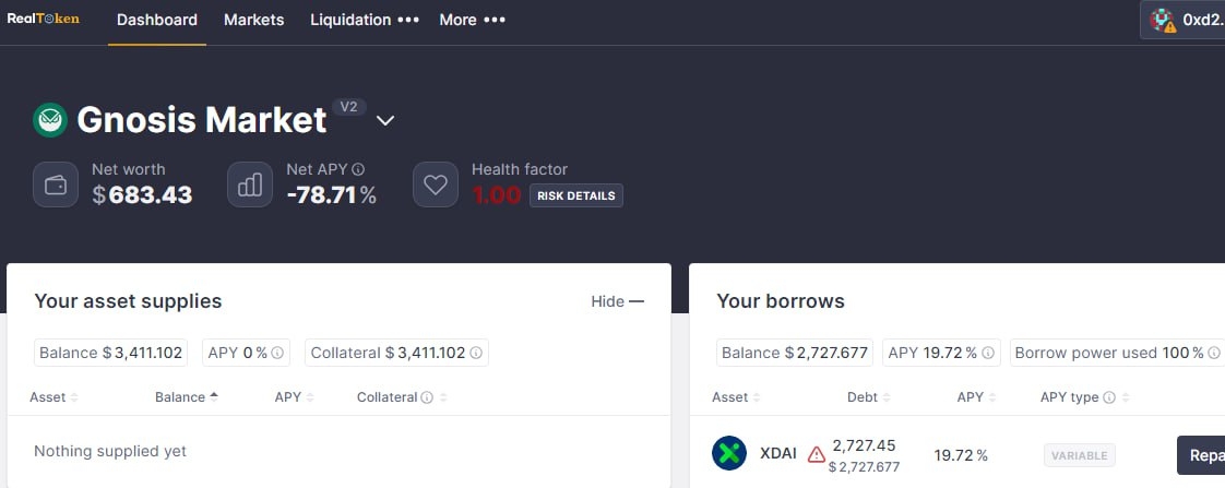 RealT - Les dangers de l'emprunt en crypto via le RMM : la liquidation 