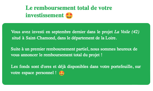 Remboursement projet de crowdfunding La Première Brique - La Voile